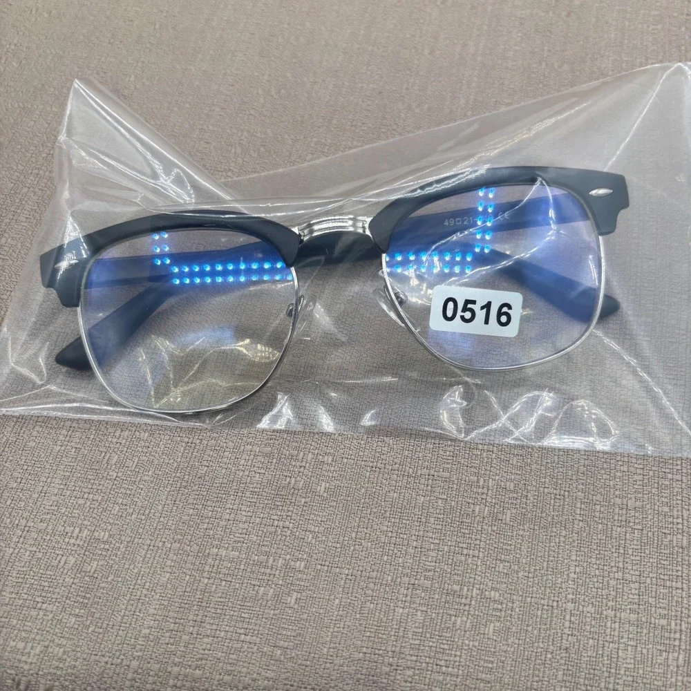 Clubmaster Blue Light Glasses Unisex 49mm Black Silver Excellent Dark Academia